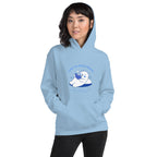 Sweatshirt à Capuche Bleu Ciel Motif Ours Lecteur