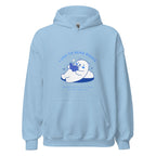 Sweatshirt à Capuche Bleu Ciel Motif Ours Lecteur