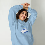 Sweatshirt à Capuche Bleu Ciel Motif Ours Lecteur