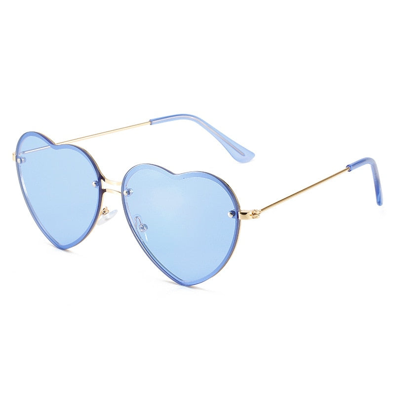 Lunettes de soleil Love Ocean Heart en forme de cœur - Câlin Kawaii