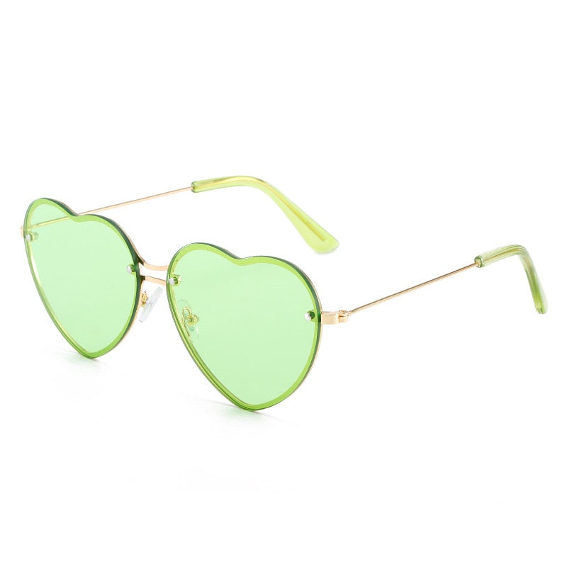 Lunettes de soleil Love Ocean Heart en forme de cœur - Câlin Kawaii