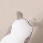 Trousse en Peluche Longue Chat Rose et Blanche