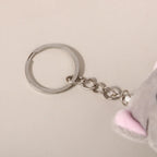 Trousse en Peluche Longue Chat Rose et Blanche