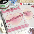 Carnet à Spirale Kawaii Rose aux Chats et Cœurs