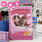 Carnet à Spirale Kawaii Rose aux Chats et Cœurs