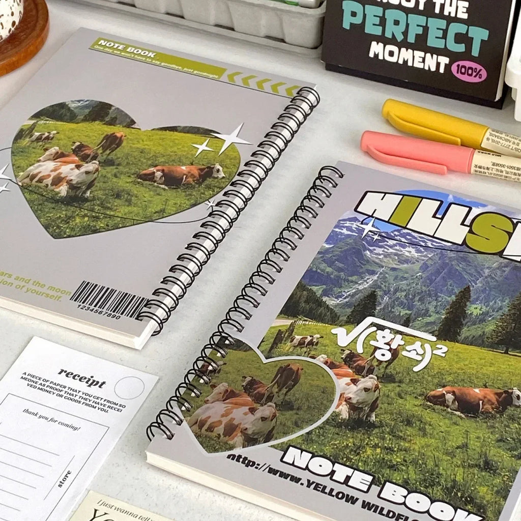 Carnet à Spirale Kawaii Rose aux Chats et Cœurs