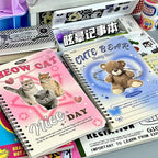 Carnet à Spirale Kawaii Rose aux Chats et Cœurs