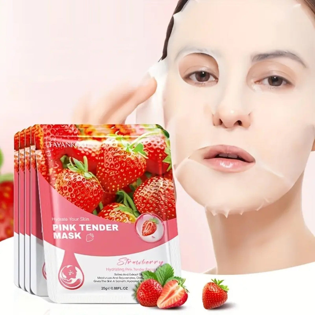 Masque Facial à la Fraise Hydratant