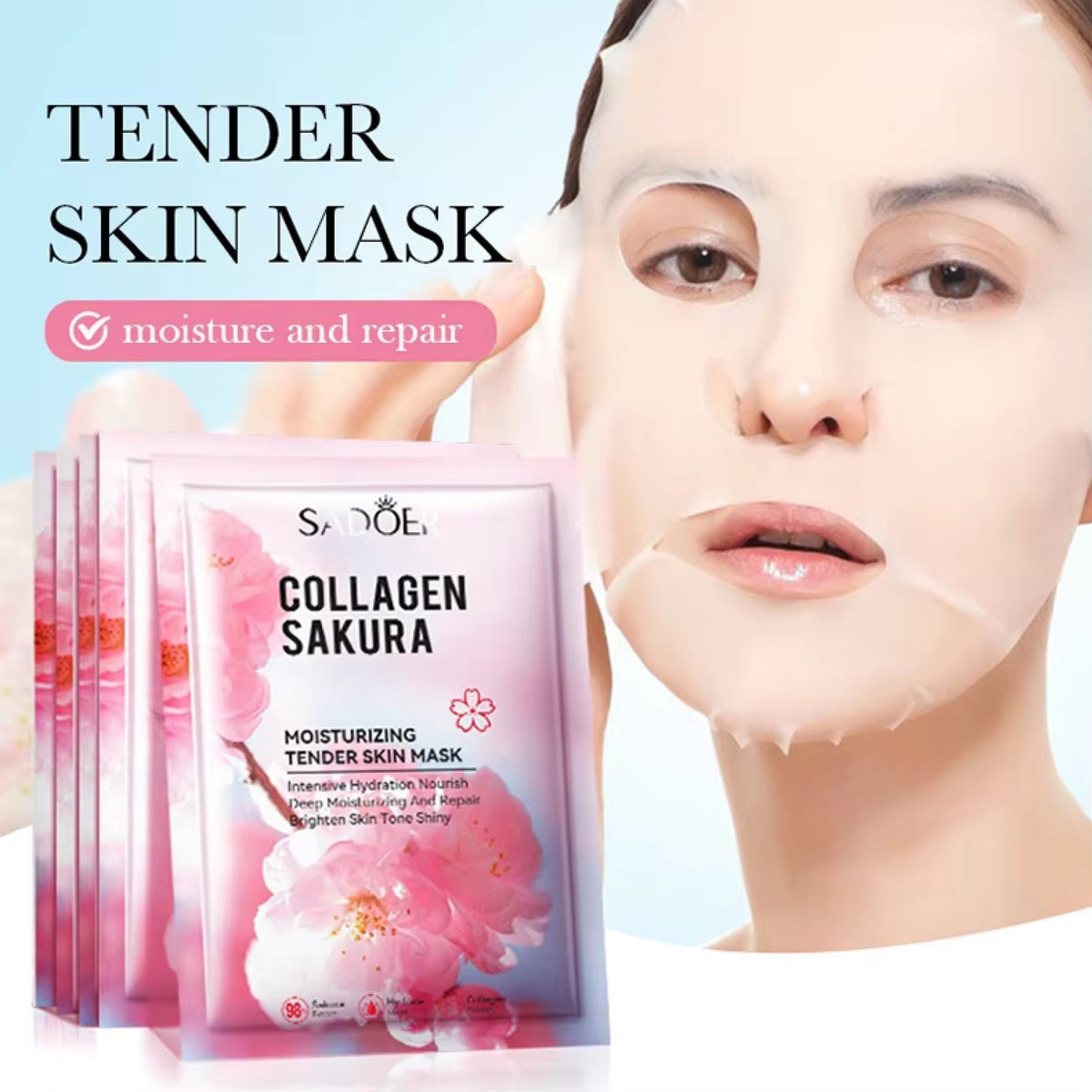 Masque Facial en Tissu à Fleur de Cerisier