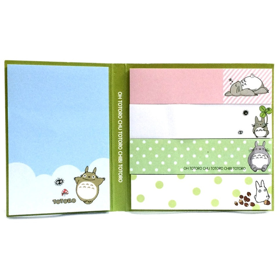 Carnet de Notes Adhésives Totoro Vert à Multiples Motifs