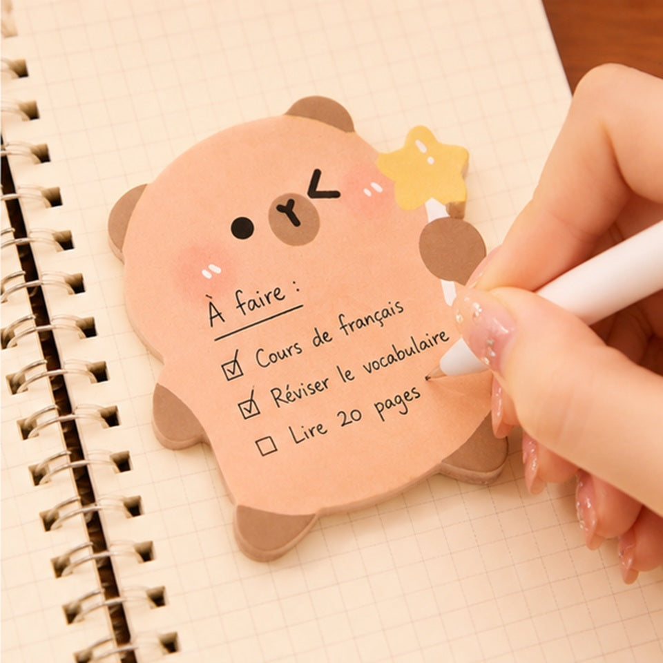 Bloc-notes Adhésifs Oursons Kawaii à Motifs