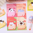 Notes Adhésives Chat Kawaii aux Motifs Fruits
