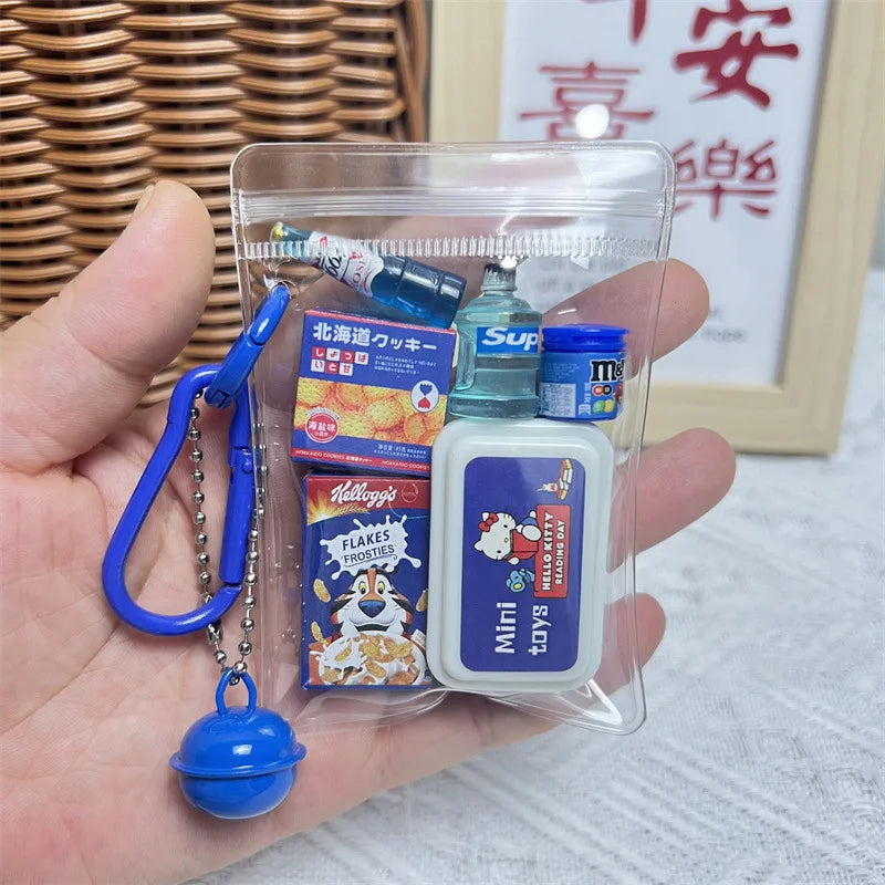 Porte-clés capsule sachet mystère nourriture miniature - Câlin Kawaii