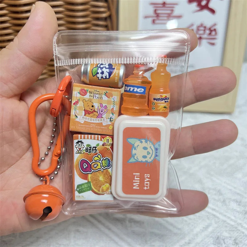 Porte-clés capsule sachet mystère nourriture miniature - Câlin Kawaii