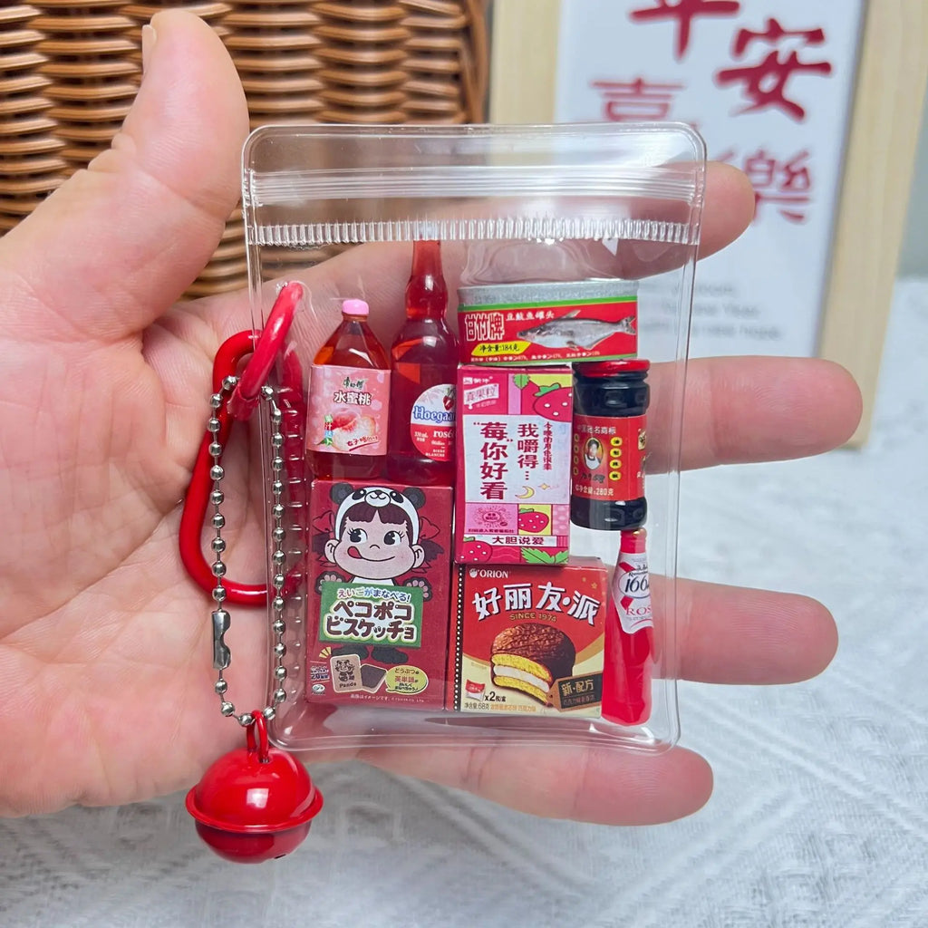 Porte-clés capsule sachet mystère nourriture miniature - Câlin Kawaii