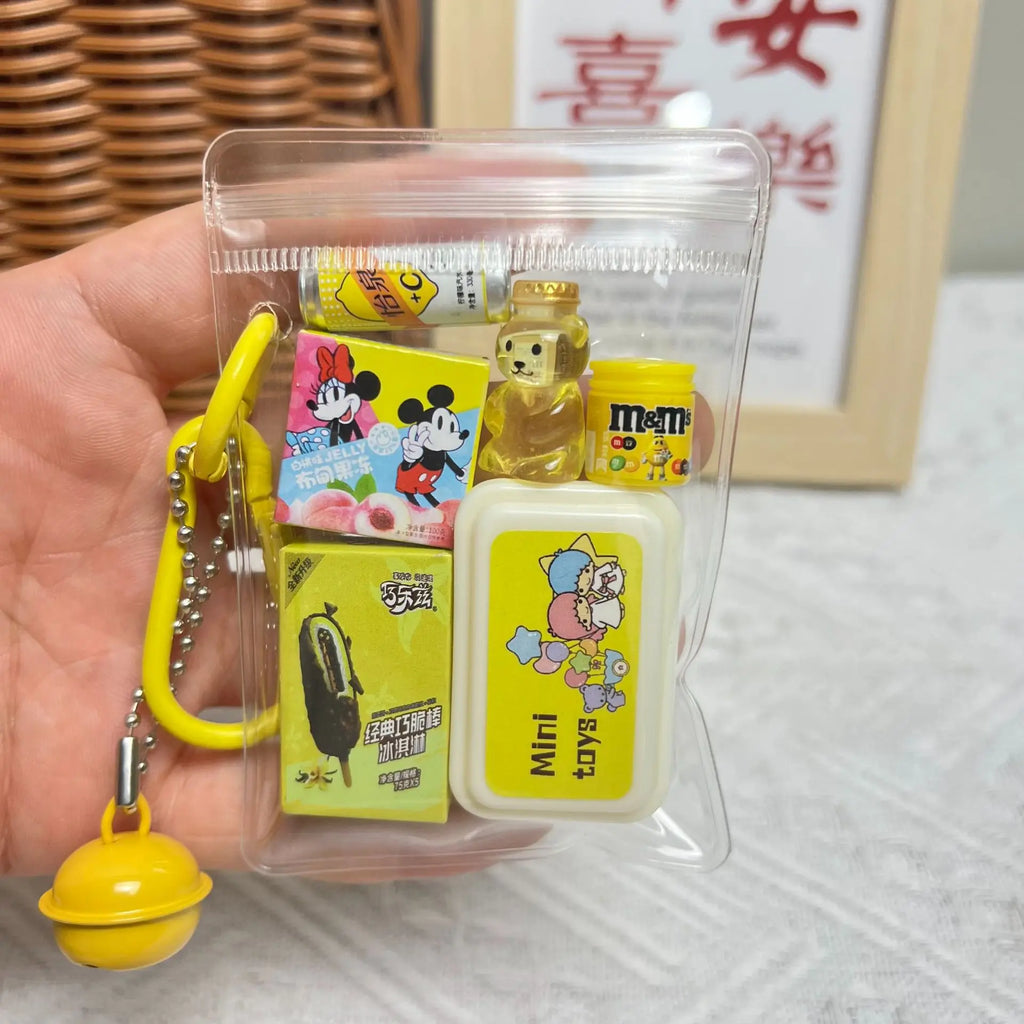Porte-clés capsule sachet mystère nourriture miniature - Câlin Kawaii