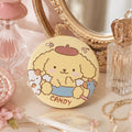 Miroir de poche rond de couleur jaune pastel au design kawaii Pompompurin 🌟