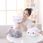 Peluche Kawaii Blanche Allongée et Joues Roses
