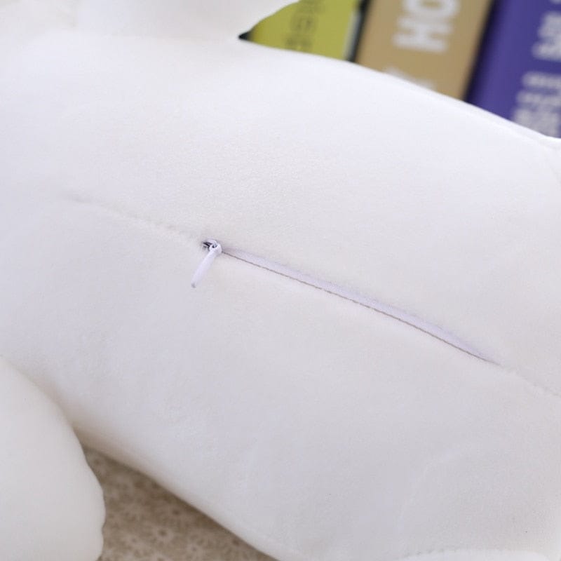 Peluche Kawaii Blanche Allongée et Joues Roses
