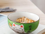 Bol rond en céramique chat porte-bonheur japonais multi-tailles - Câlin Kawaii