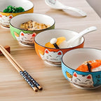 Bol en Céramique Maneki-neko Japonais Bleu