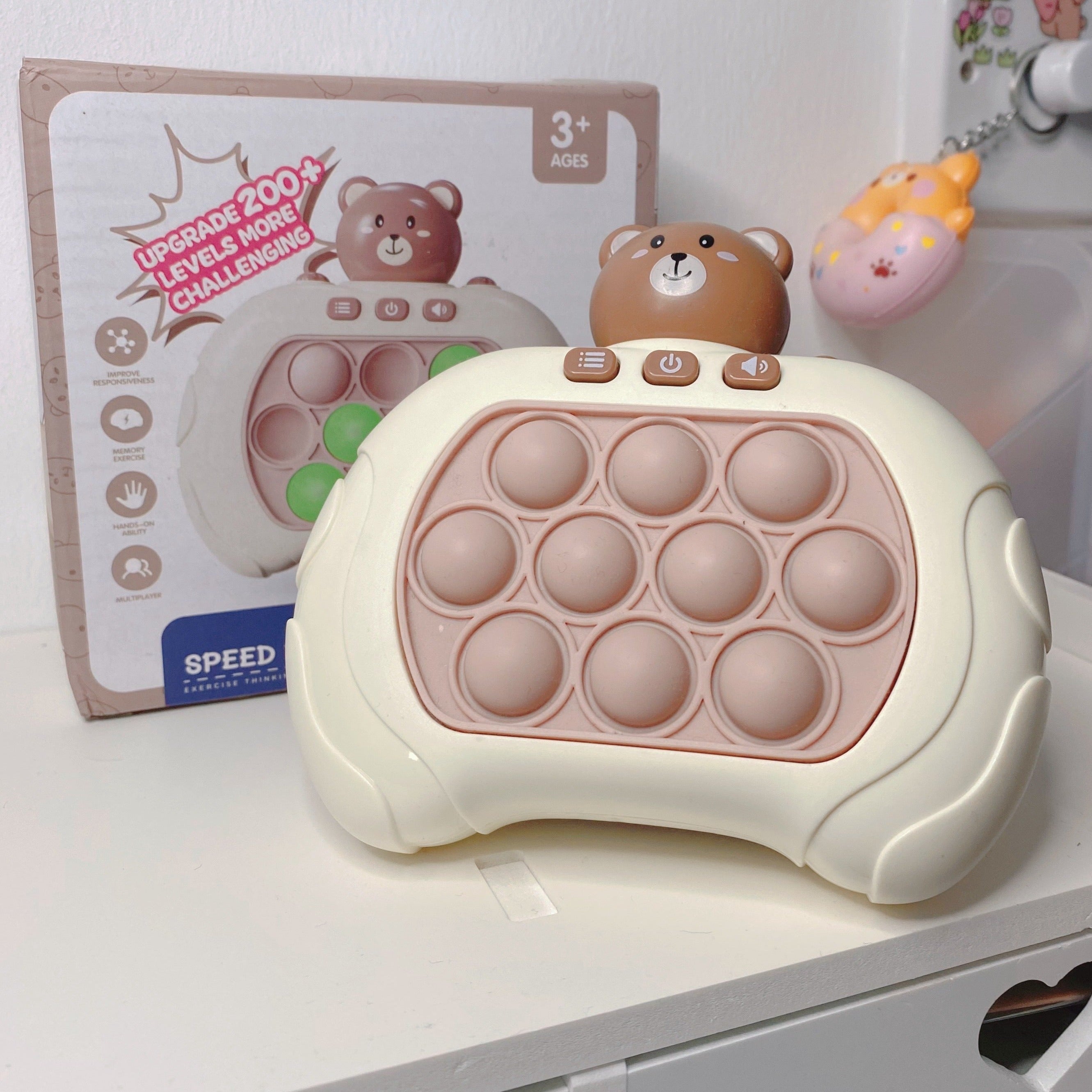 Pop-It Électronique Mignon Ours Crème et Rose