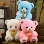 Ourson en Peluche Blanc Scintillant avec Ruban "LOVE YOU"