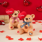 Ours en Peluche Marron Clair avec Cœur I ♡ You