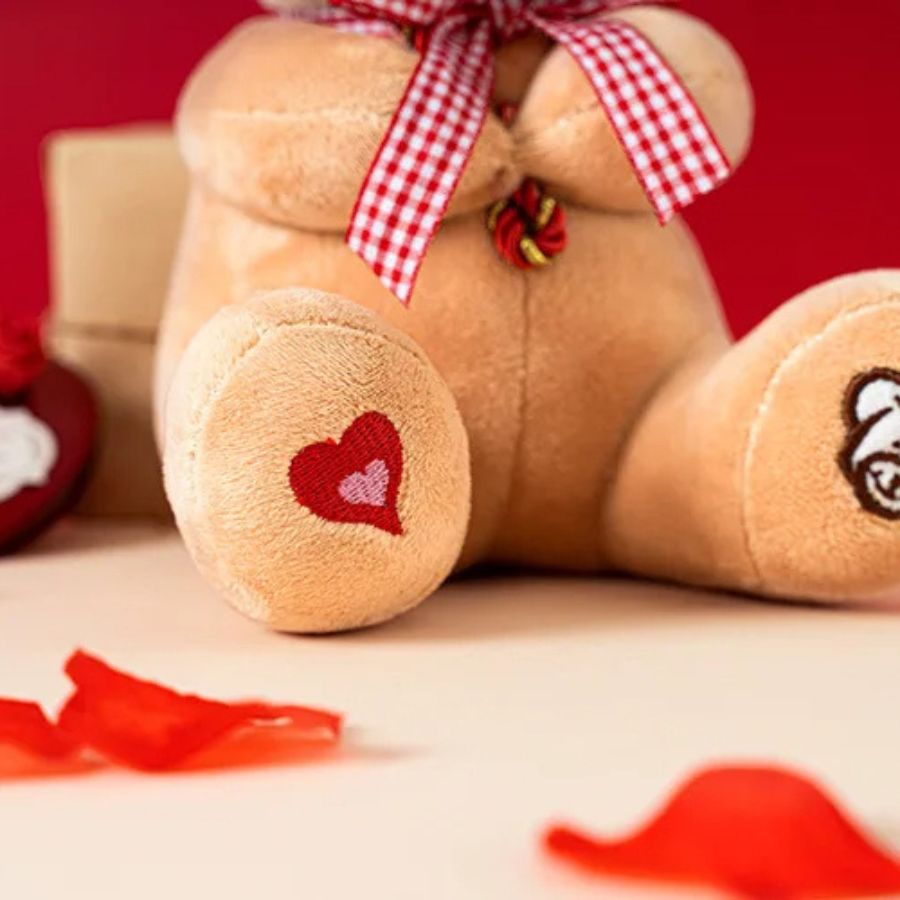 Ours en Peluche Marron Clair avec Cœur I ♡ You