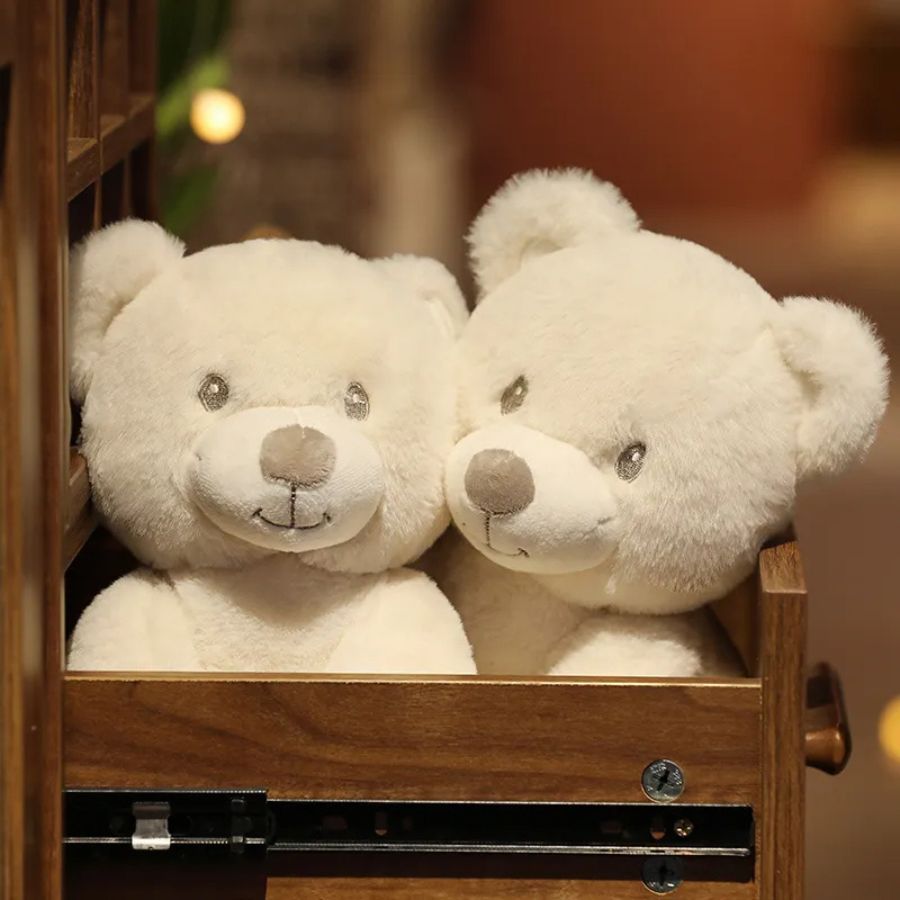 Ours en Peluche Crème Moelleux aux Pattes Brodées