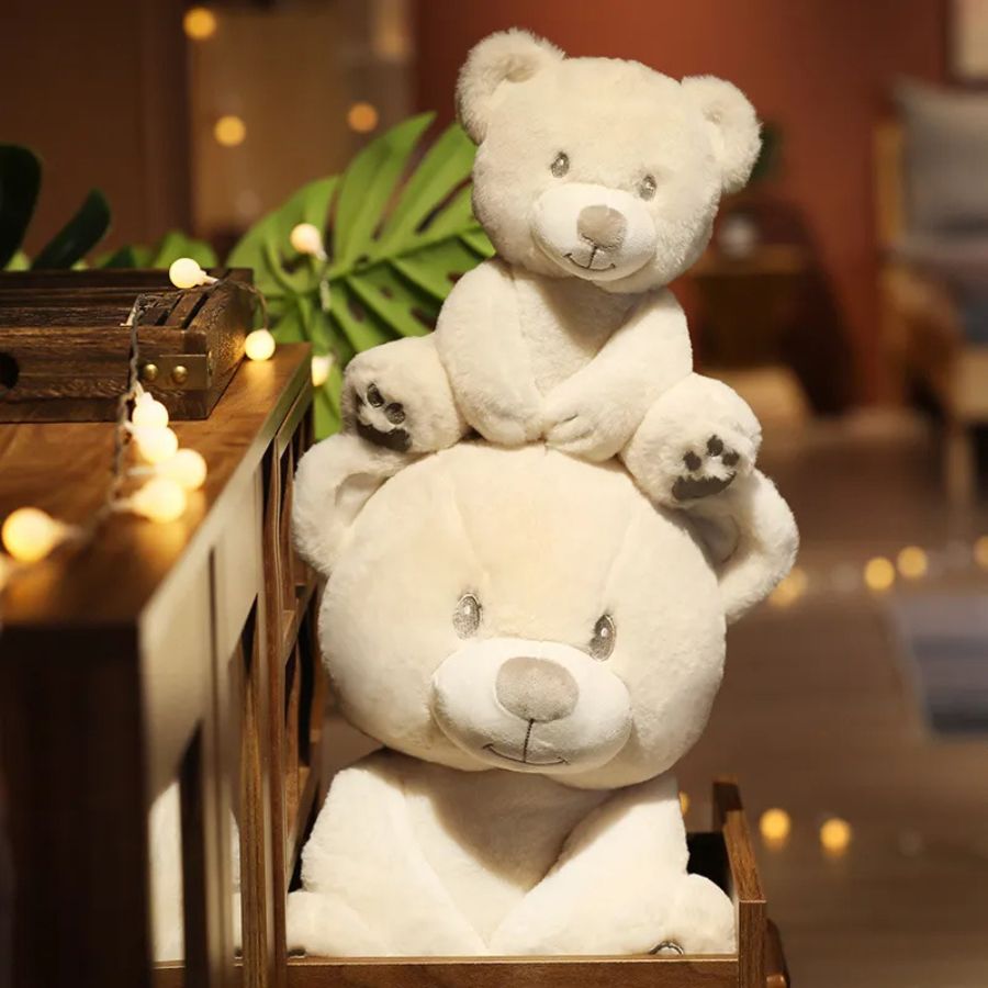 Ours en Peluche Crème Moelleux aux Pattes Brodées