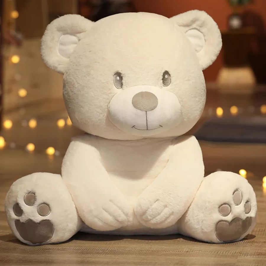 Ours en Peluche Crème Moelleux aux Pattes Brodées