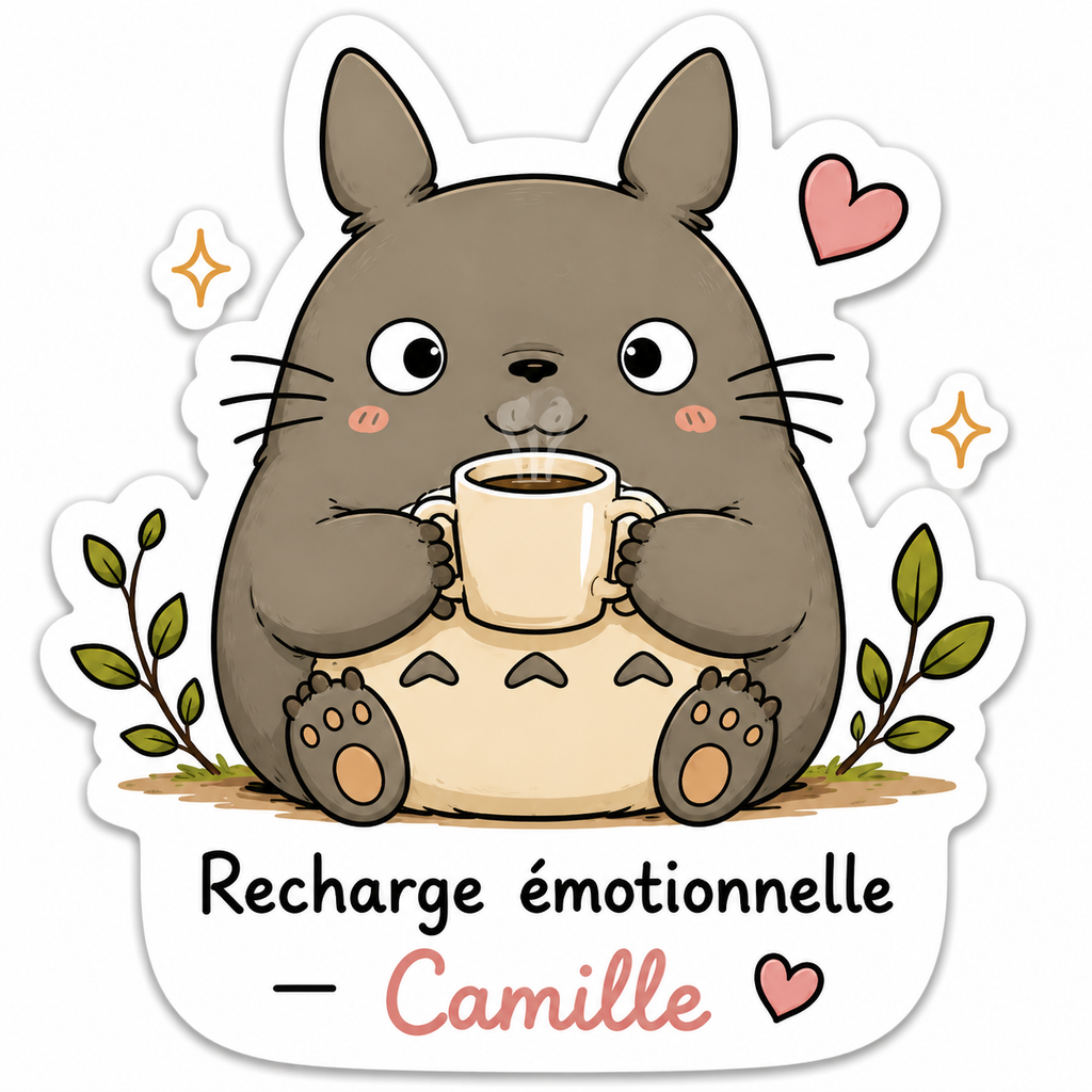 Stickers Totoro personnalisables – prénom ou texte de votre choix