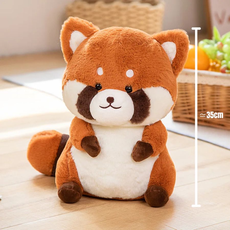 Peluche de Panda Roux Douce Orange à Détails Blancs