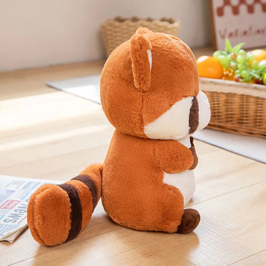Peluche de Panda Roux Douce Orange à Détails Blancs