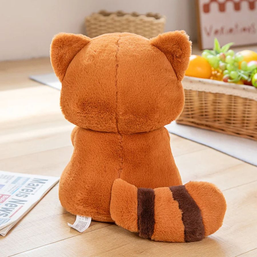 Peluche de Panda Roux Douce Orange à Détails Blancs