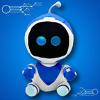 Peluche Robot Bleue et Blanche à Yeux Brillants