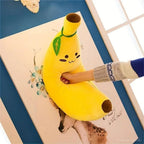 Peluche Banane Jaune à Visage Mignon