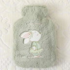 Bouillotte en Peluche Verte Sage avec Lapin Adorable