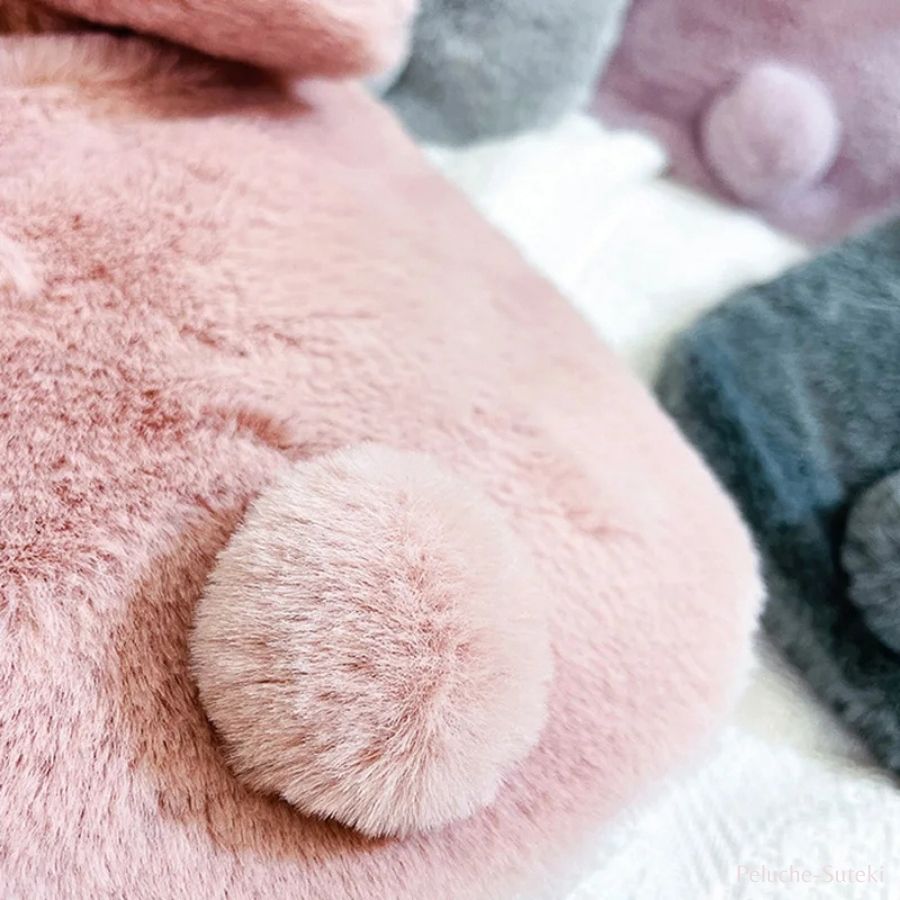 Housse de Bouillotte en Peluche Lapin Gris