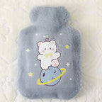 Bouillotte en Peluche Bleu Ciel Ours et Planète Kawaii