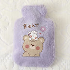 Bouillotte en Peluche Lilas avec Ours et Lapin Kawaii
