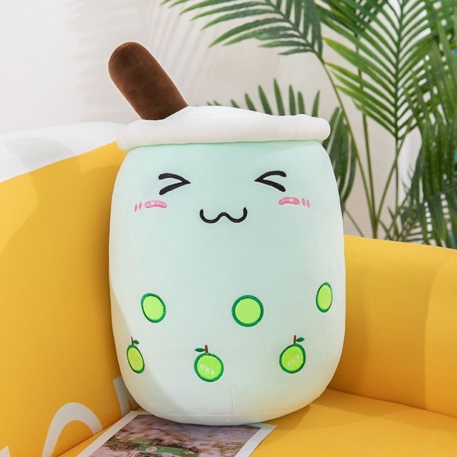 Peluche Kawaii Bubble Tea Jaune à Ananas