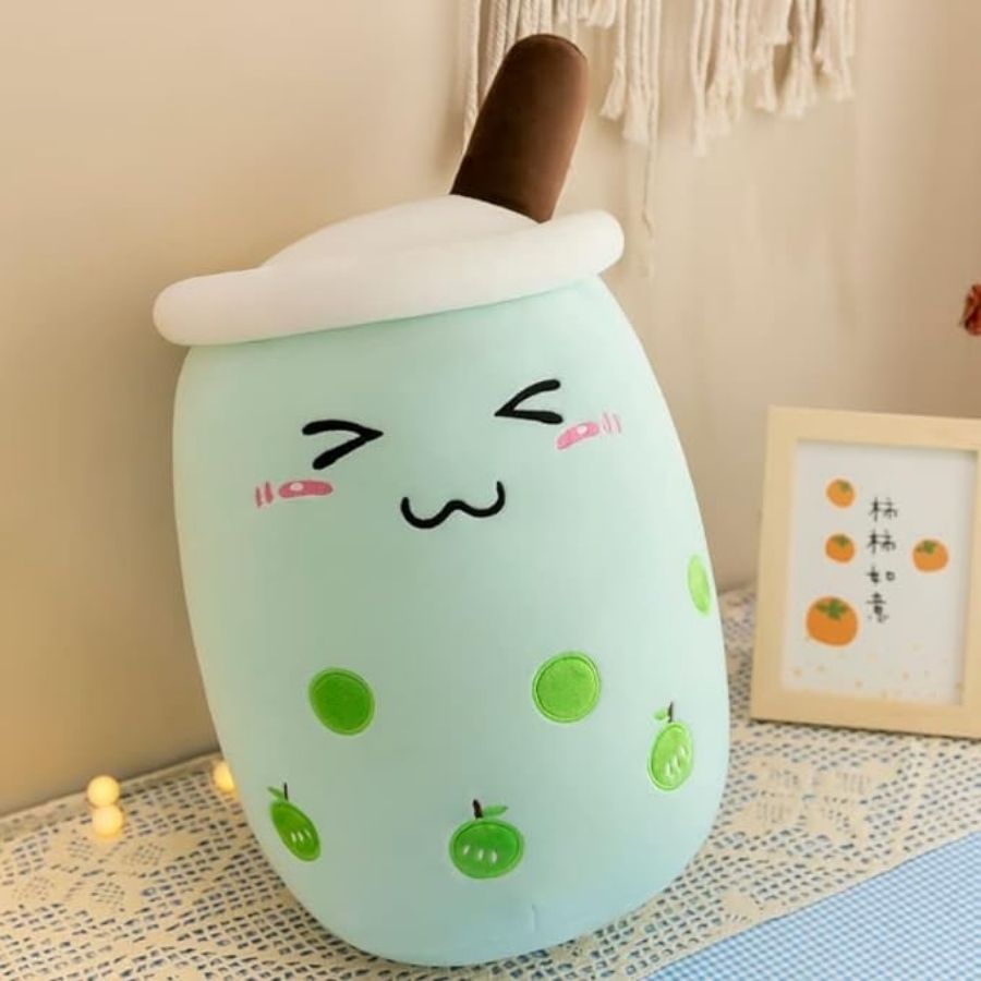 Peluche Kawaii Bubble Tea Jaune à Ananas