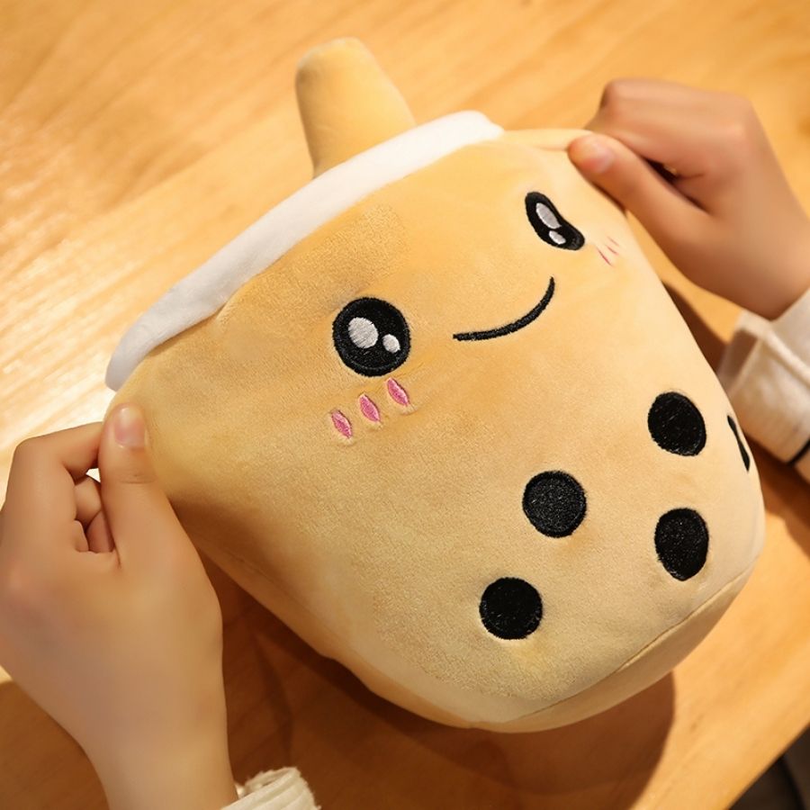 Peluche Bulle de Thé Kawaii au Visage Souriant