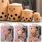 Peluche Bubble Tea Brun à Visage Souriant