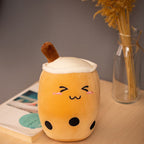 Peluche Bubble Tea Brun à Visage Souriant