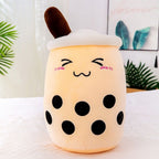 Peluche Bubble Tea Brun à Visage Souriant