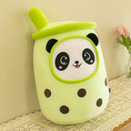Peluche Bubble Tea Rose avec Panda et Billes Boba