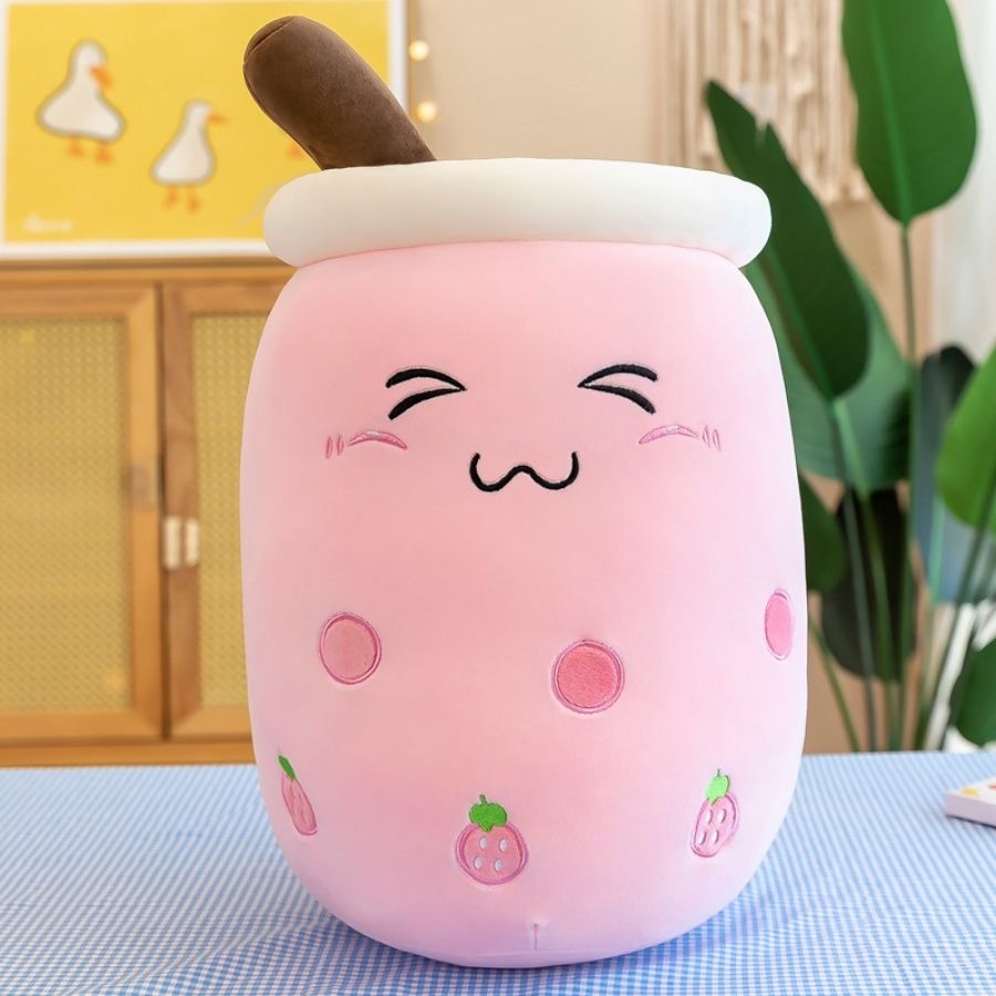 Peluche Kawaii Bubble Tea Jaune à Ananas